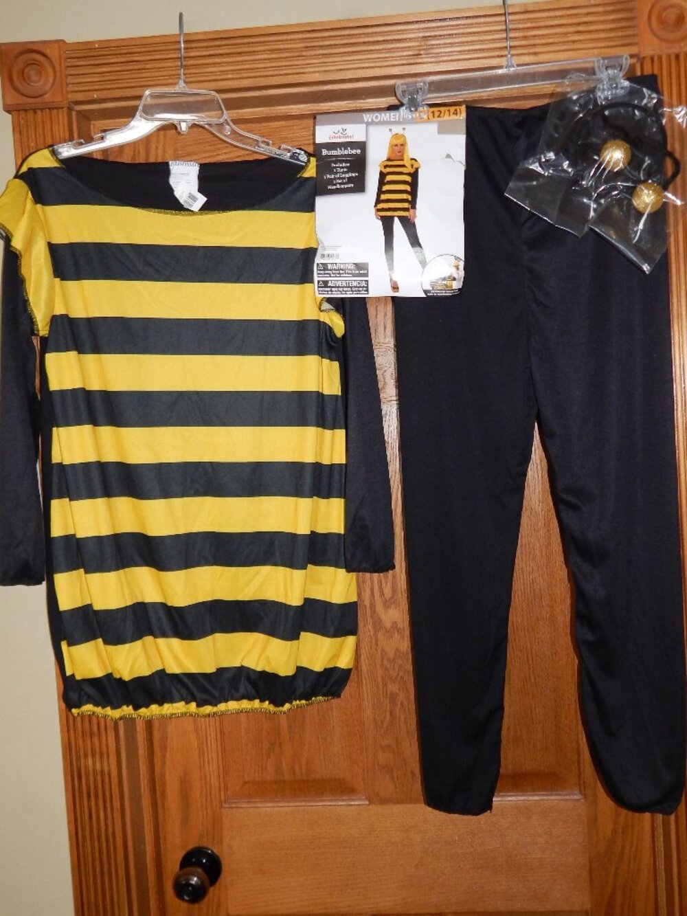 NEW Women's Size Large L 12/14 Halloween Bumblebee Honey Bee Costume Outfit